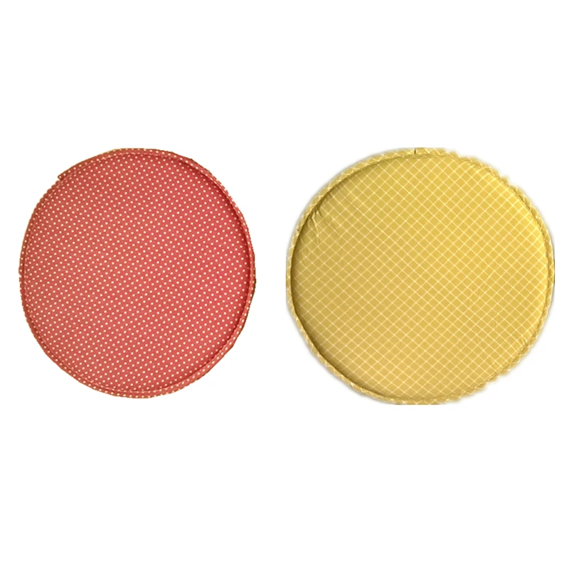 

1pc 12.9 inch Round Seat Cushion Anti-slip Cotton Canvas Chair Cushion 3cm Sponge Thickness Chair Pads Stool Mat For Children