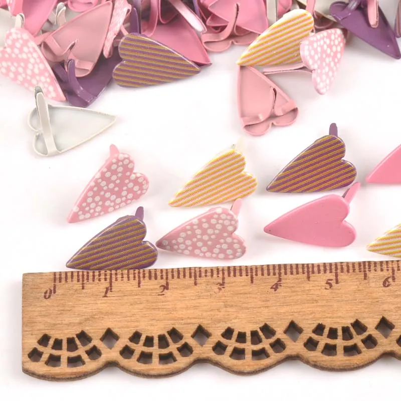 Description Picture 5 of item11x16mm Mix Pattern Heart Brads For DIY Metal Craft Handcraft Decoration Embellishments For Scrapbooking Accessories 20pcs C2580