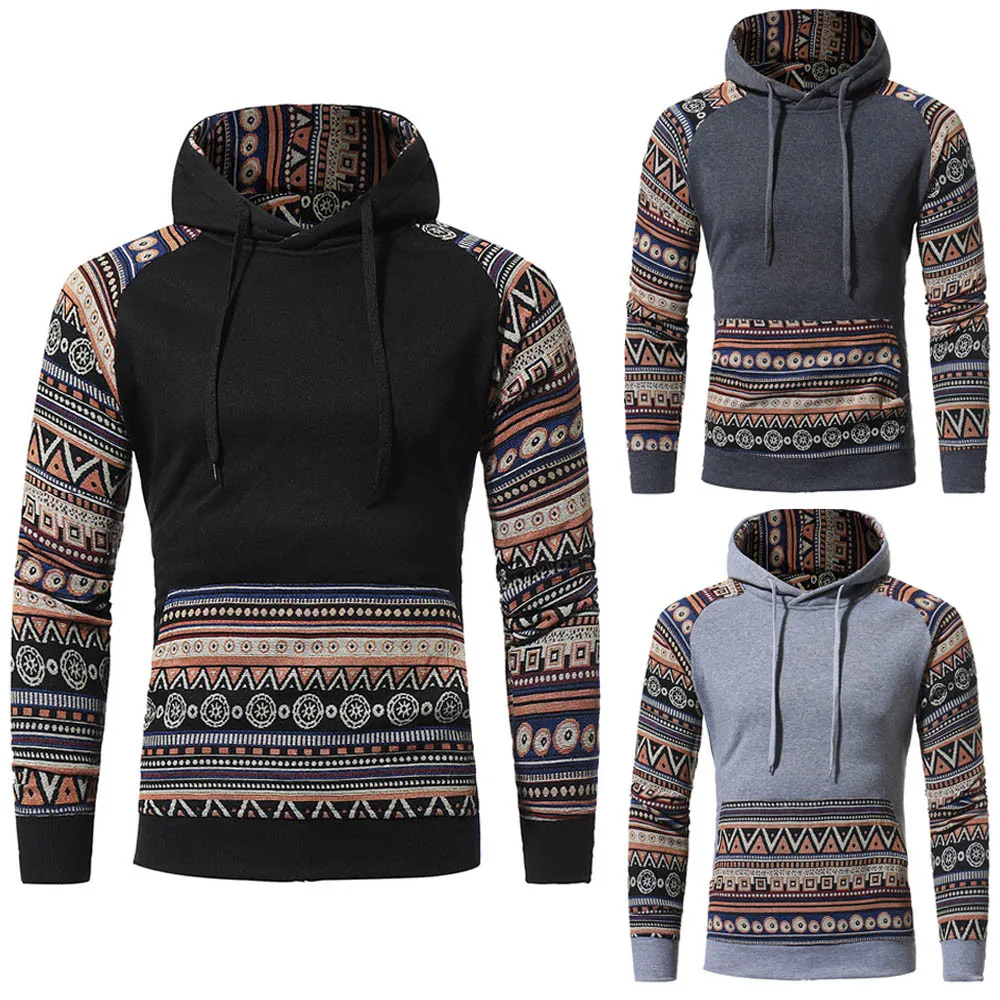 

Men Retro Long Sleeve Hoodie Hooded Sweatshirt Tops Jacket Coat Outwear