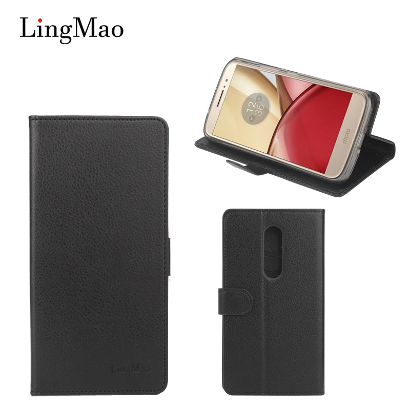 

Soft TPU + Leather Cover for MOTO M XT1662 Case Flip Litchi Grain Vintage Luxury Wallet Phone Bag Case for MOTO M XT1662