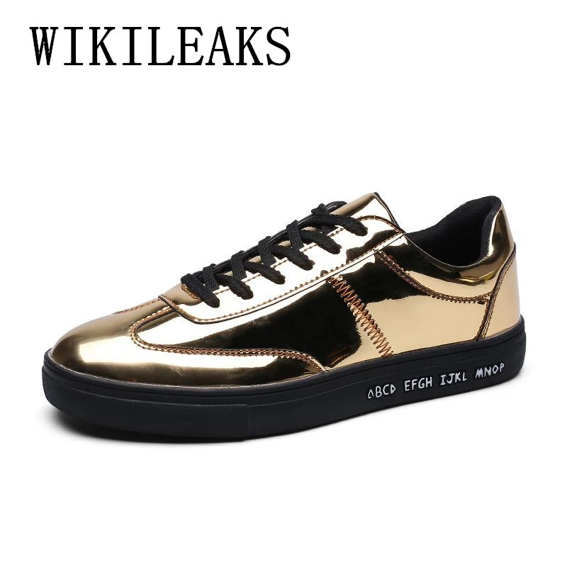 

2019 Designer Luxury Brand Casual Shoes Men Flat Man Shoes mens patent leather black shoes moccasins tenis masculino adulto