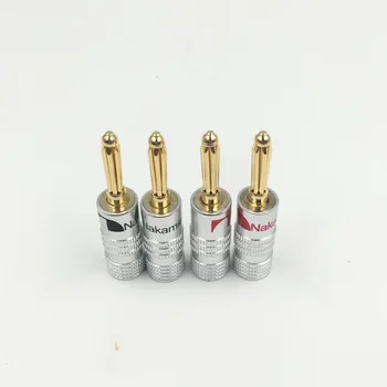 

4pcs/lot New High quality 24K Gold Nakamichi Speaker Banana Plugs pure copper Audio Jack Connector Free Drop Shipping