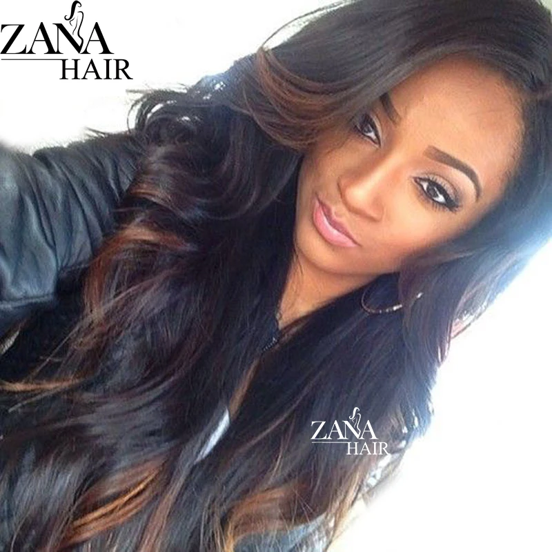 Long Wet Wavy Brazilian Virgin Hair Ombre Glueless Full 