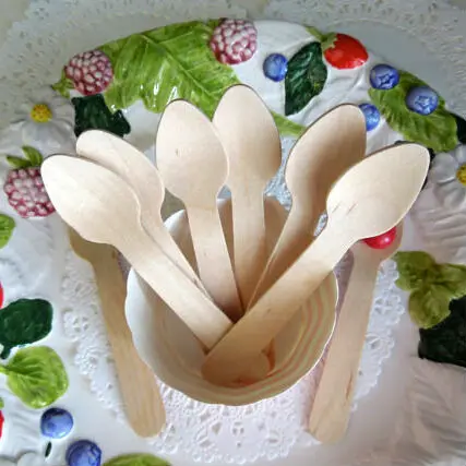 scrub sugar wooden spoons disposable utensils ice cream mini birthday spoon pieces taster picnic