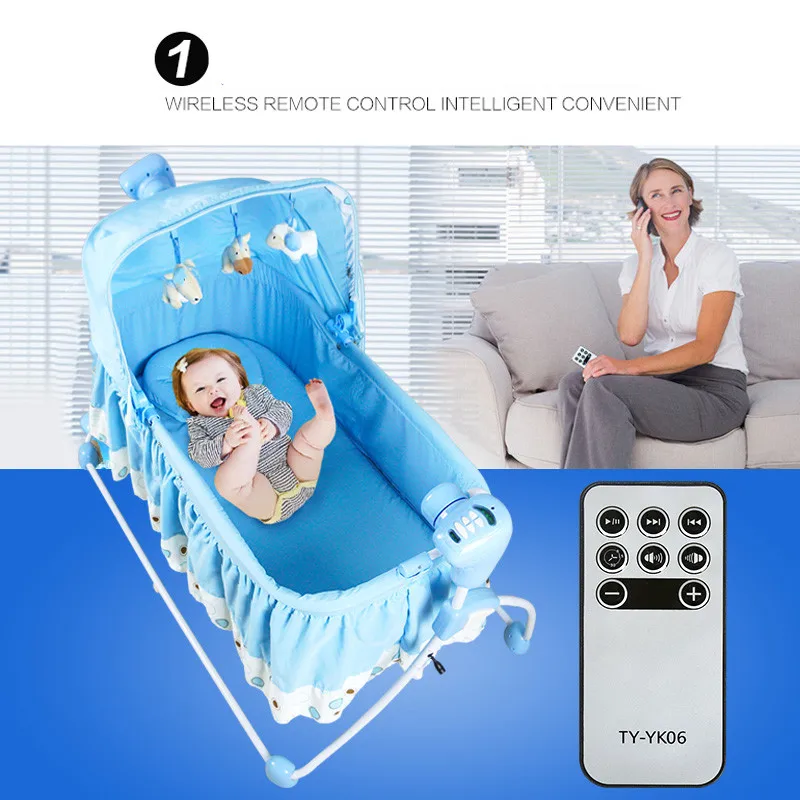 Big baby electric concentretor shaking bed cradle bed rocking chair sleeping bed child baby bb elysium supplies folding bluetoot