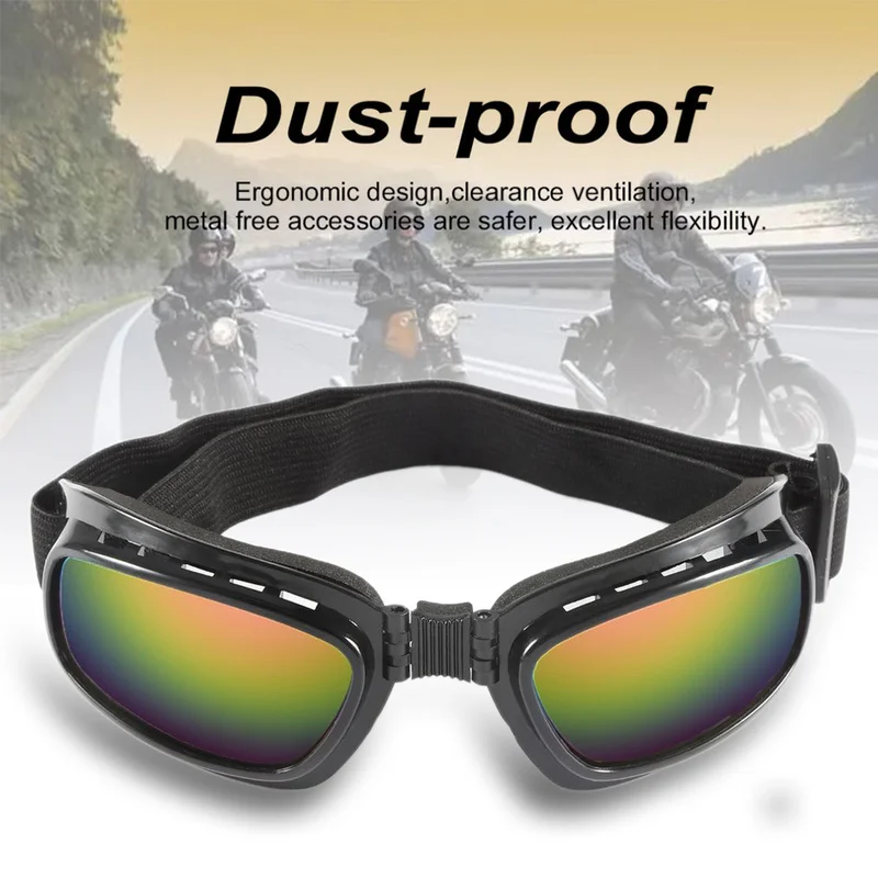 

Fashion Folding Windproof Dustproof Motorcycle Glasses Ski Goggles Racing Eyewear Glasses Protective Gear Motorcycle Accessories