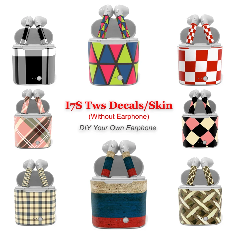 

23 Colors 3M Printing Decorative Stickers Skin Suitable For i7s Tws Wireless Earphone Skin Sticker Protective Cover