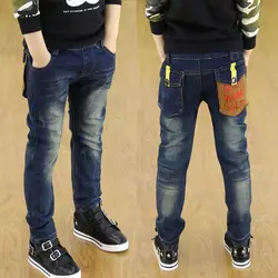 Весна новинка корейский мальчик штаны дети внешней торговли хлопка мыть джинсы талии мальчик джинсы