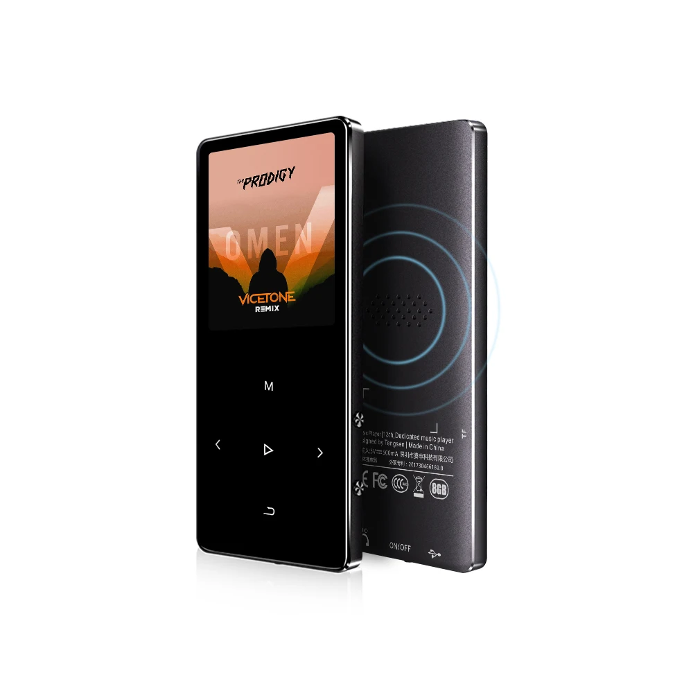 MP3 Player with bluetooth and Speaker 1.8 Screen touch keys hi fi fm radio mini sport MP 3 music player portable metal walkman 