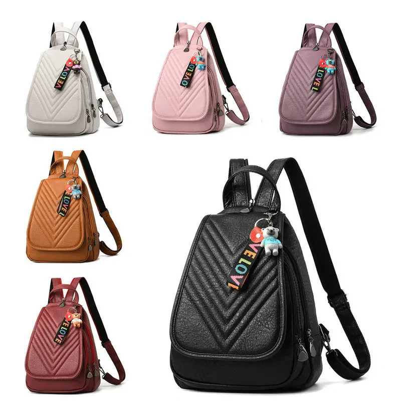 QIAOBAO mujer Mochila De Cuero PU de alta calidad Mochila Escolar mochilas para adolescentes niñas ocio mochilas Color caramelo QIAOBAO mujer Mochila De Cuero PU de alta calidad Mochila Escolar mochilas para adolescentes niñas ocio mochilas Color caramelo