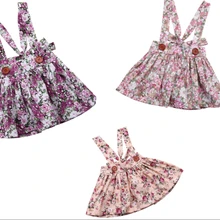 Одежда для новорожденных одежда для малышей с цветочным рисунком вечерние нагрудник «Принцесса» юбки с подтяжками комплекты одежды