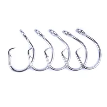 50 шт. рыболовный крючок Размер 11/0#-16/0# карбоновый Карп колючий крючок Круг Вибрационный крючок для Поппера