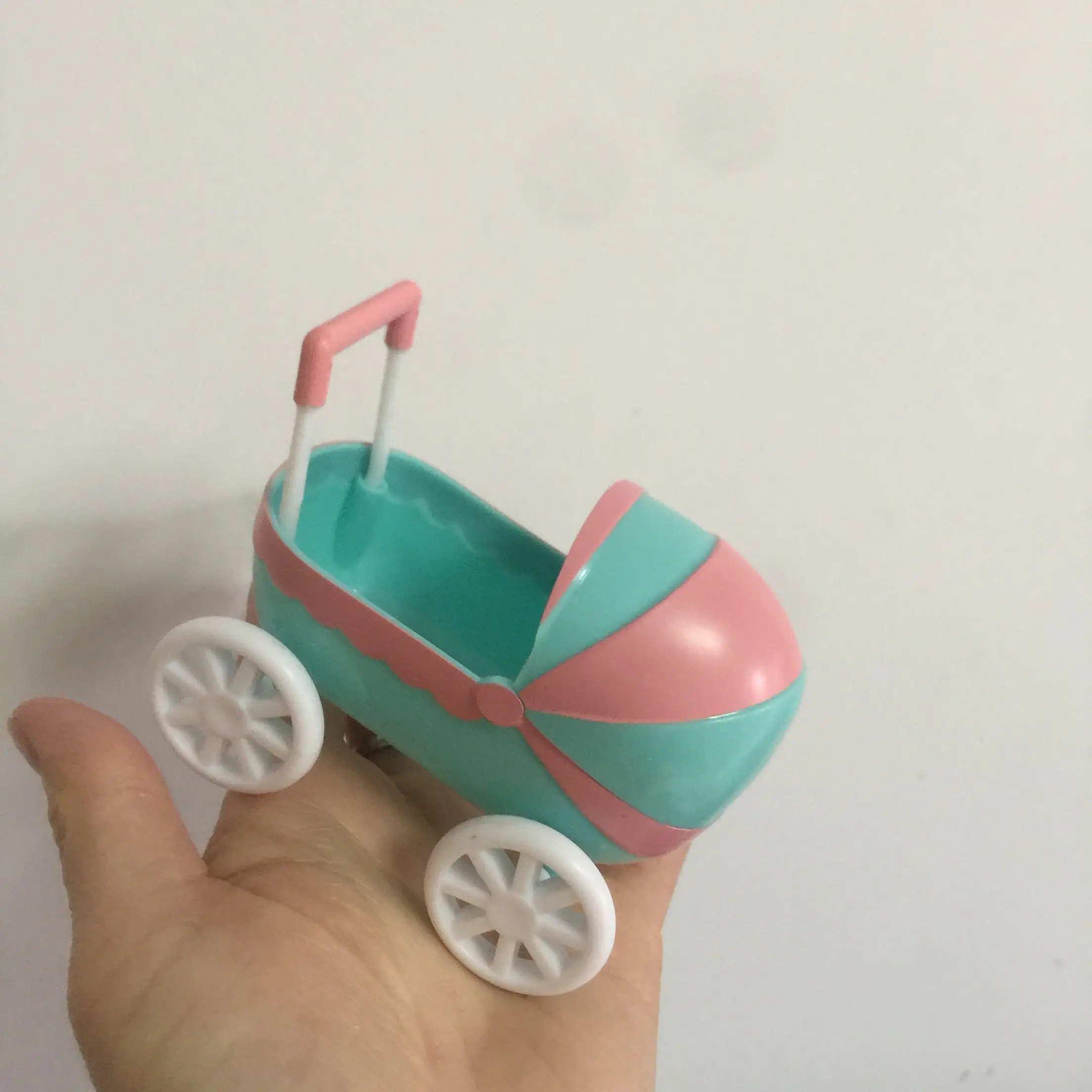 

Cute cradle Baby stroller toy Baby plastic toy suit for 4cm doll play house toy gift for children