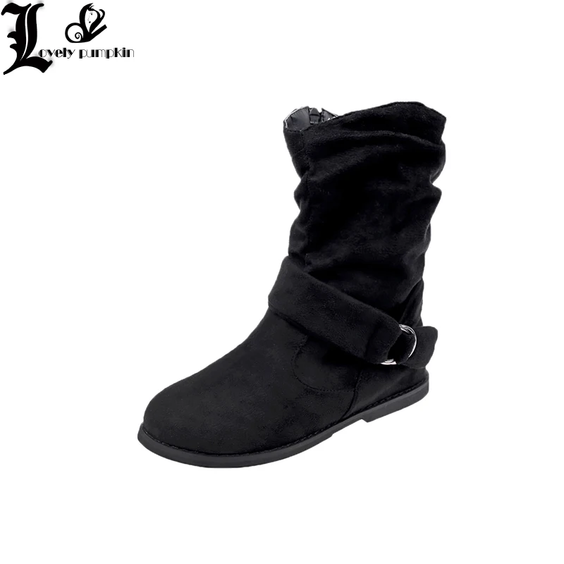 

Shoes Woman Autumn And Winter Short Sleeve Flat With Comfortable Knight Boots Women's Boots Plus Size 35-43 LP023