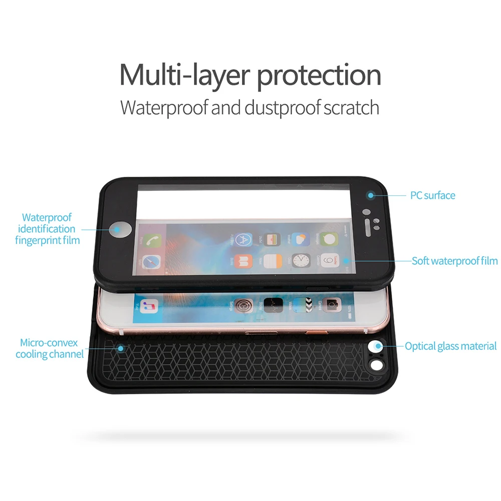 Waterproof Phone Cover Case For iPhone X XR XS Max 8 7 6S 6 Plus 5 5S SE Case Swimming Diving Fashion Cute Soft TPU Cases