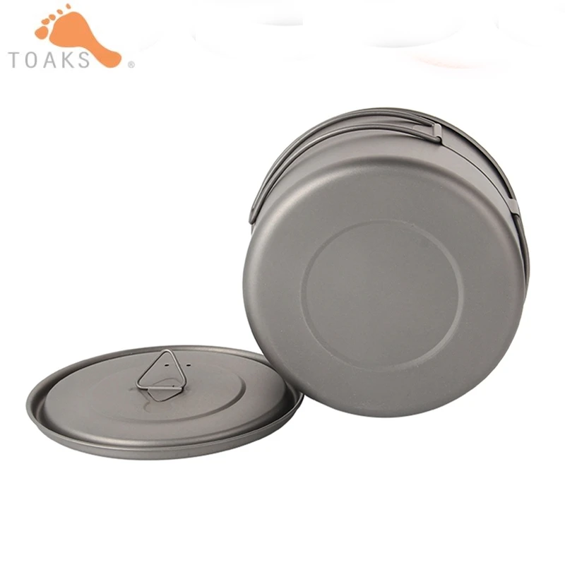 700 ML Camping al aire libre de la olla de cocina Toaks de titanio de mango plegable Picnic al aire libre utensilios de cocina con cubierta POT-700-D115-L