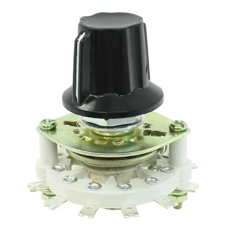 

IALJ Top Plastic Knob 1P6T 1 Pole 6 Throw Band Channel Rotary Switch Selector
