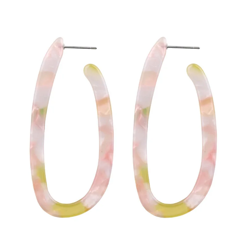 

2019 Fashion Boho Jewelry Acrylic Resin Oval Dangle Earrings For Women Geometry Circle Tortoiseshell Earring Acetate Brincos
