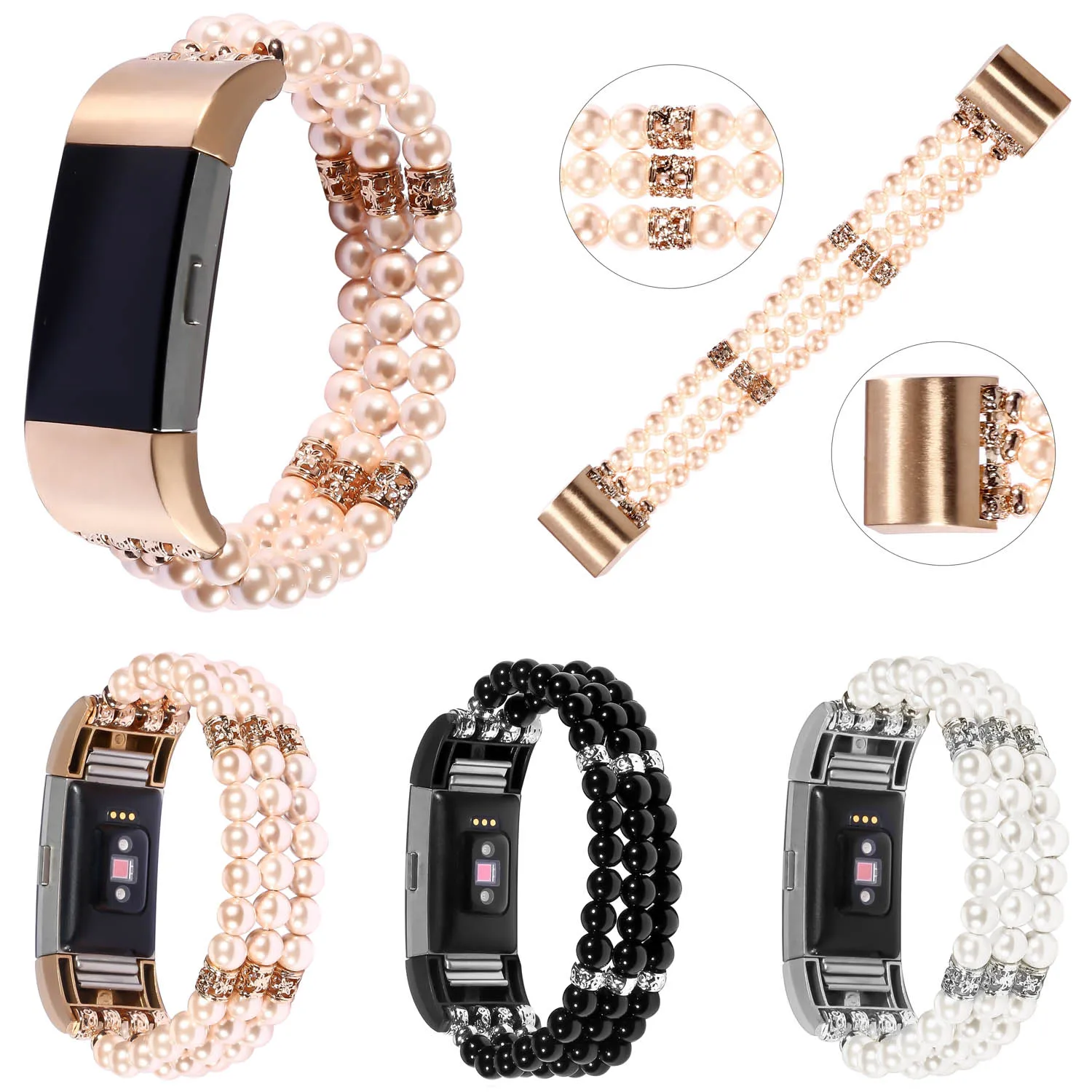 Buy Women's Elastic Jewels Watch Band for Fitbit