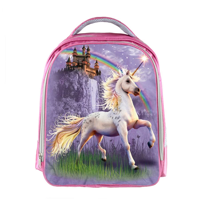 Children Backpack Bookbag Anime Unicorn Boys Girls Cartoon Kindergarten Backpacks Rainbow Pony Kids School Bags Pink Backpacks bookbags-for-girls