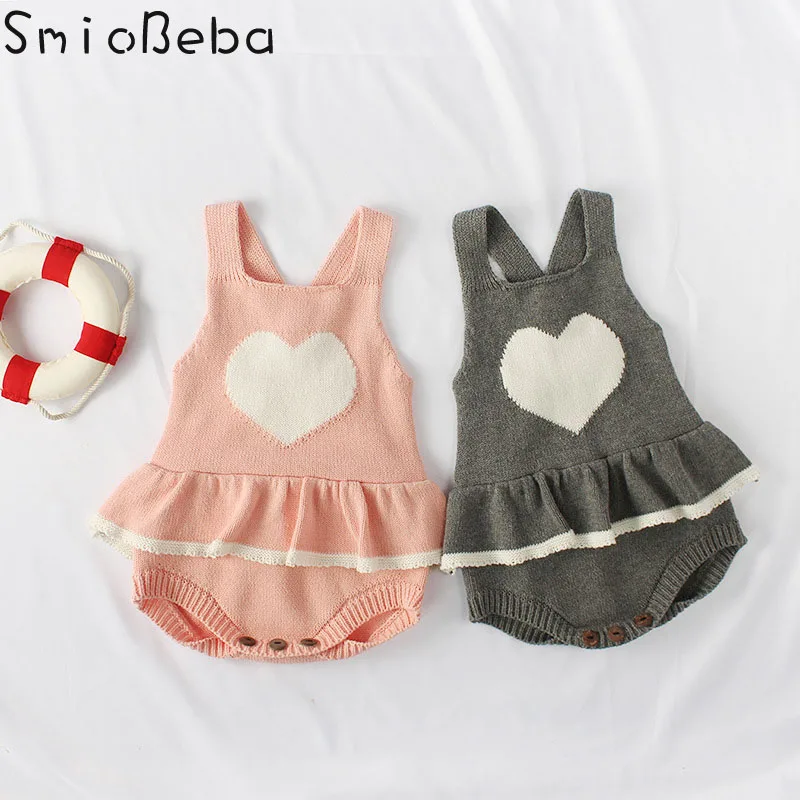 

Baby Romper Girl Newborn Knitted Romper Summer Short Rompers with Love Pattern Pink Cute Rompers Bebe Cheap Jumpsuit 0-3 Years