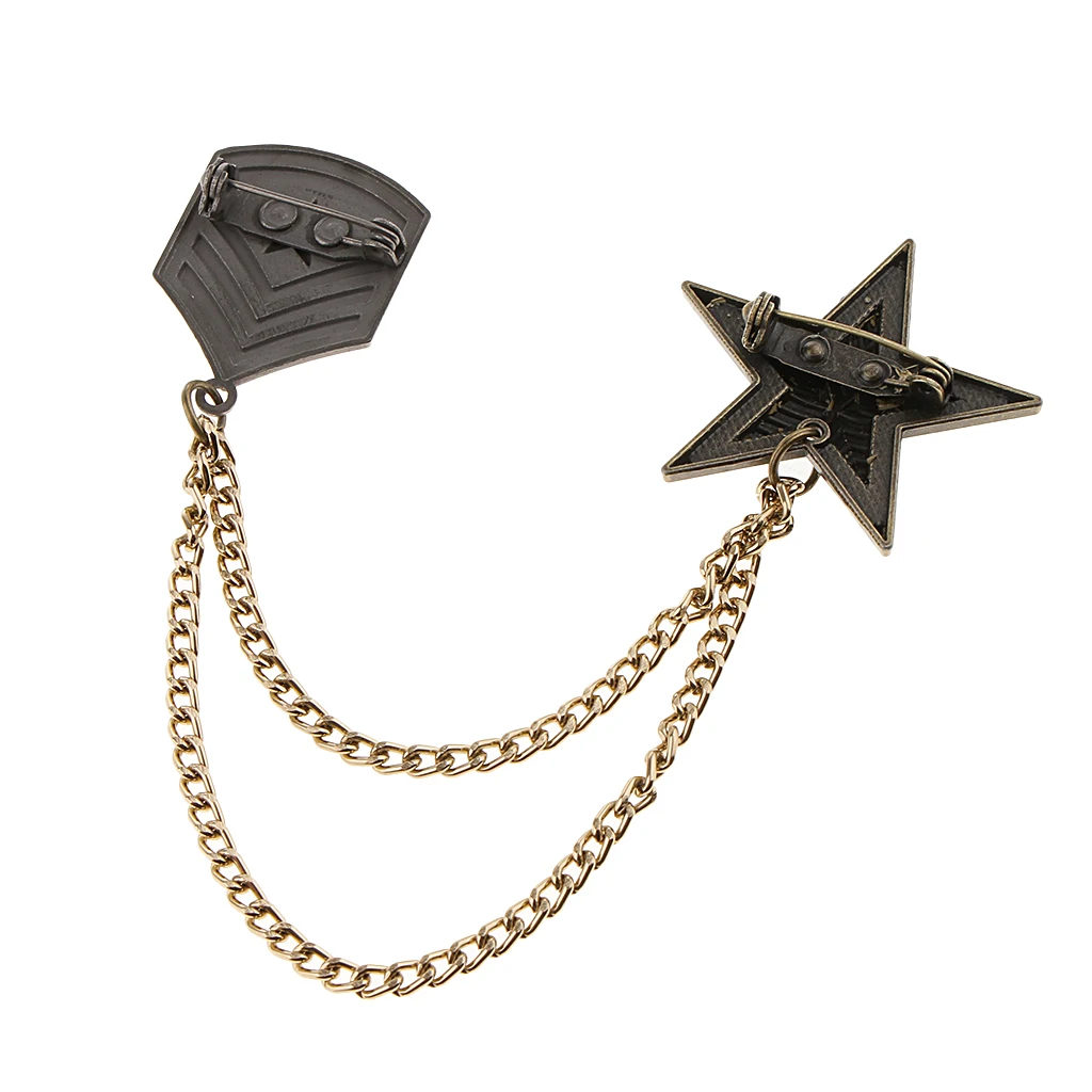 Women Mens Badge Military Medal Army Badges Pentagram Retro Brooch Pin 
