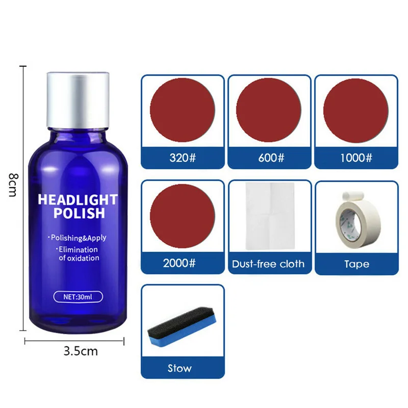 

Polishing Car headlight repairer Set Refurbishment Fluid Scratches Protection Motorcycles Supplies Parts Useful