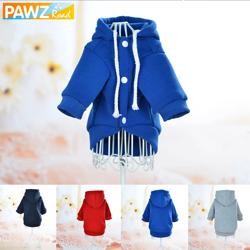 PAWZRoad Одежда для собак Толстовки на зиму одежда с шапкой толстое теплое 4 цвета