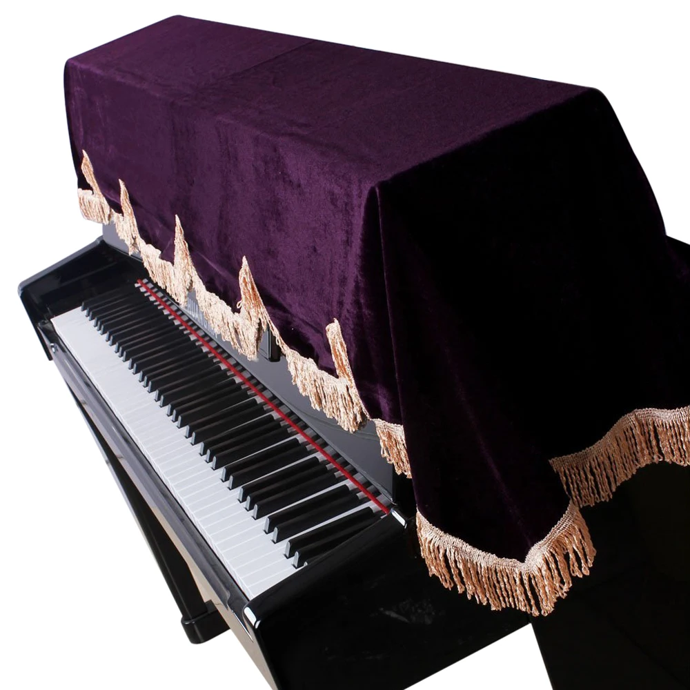 Practical 88-key Electronic Piano Keyboard Cover Pleuche Decorated with Fringes Beautiful