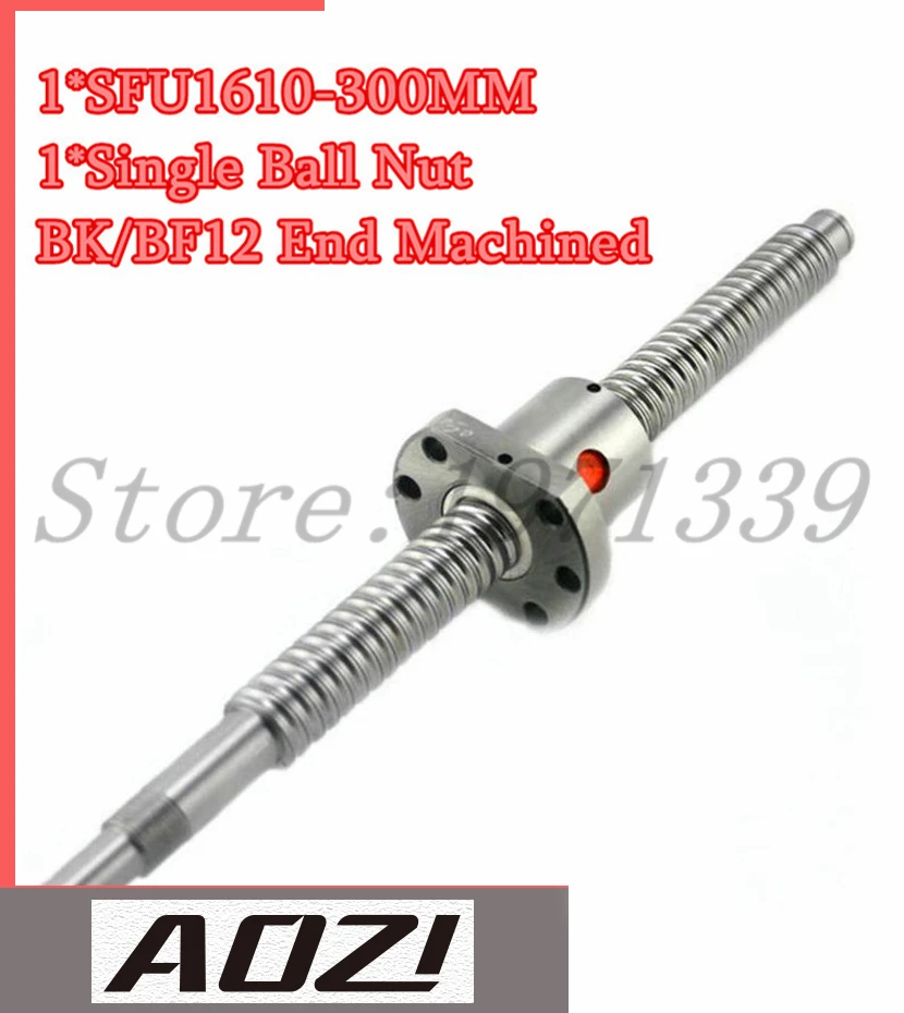 

16mm SFU1610 Ball Screw Rolled Ballscrew 1pc SFU1610 300mm With 1pc 1605 Ballnut CNC Parts With Standard End Machined