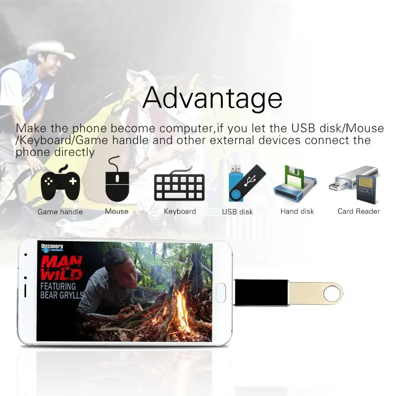 Адаптер OTG USB C папа мама USB3.0 адаптер Type конвертер для Macbook Nexus Nokia N1 Samsung S8 Plus|USB-хабы|