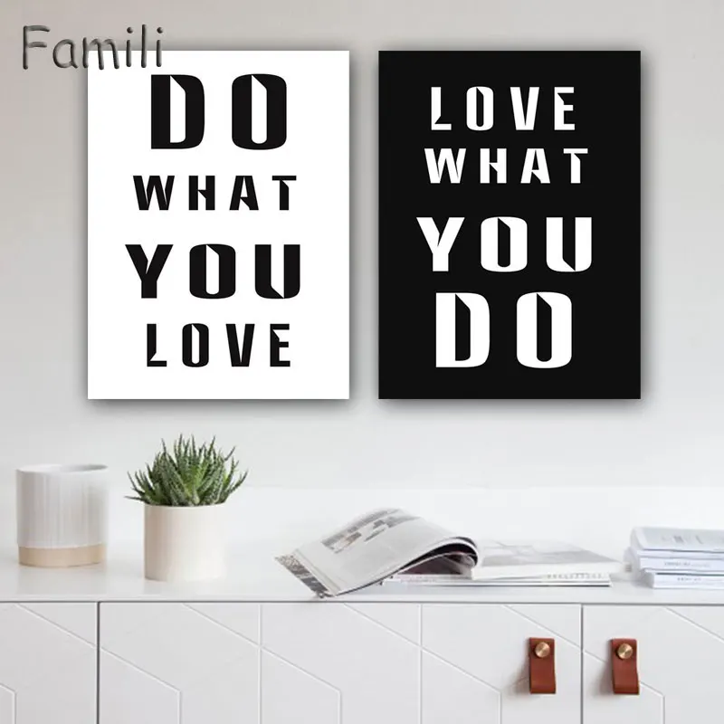 

Nordic Minimalist Print Poster Do What You Love wall painting Motivational Quote Office Home Apartment Decor