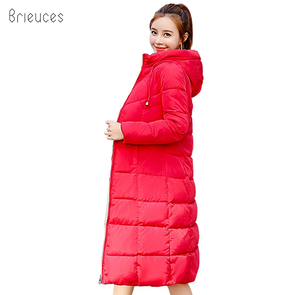 Brieuces 2018 Plus Size 6XL Winter Jacket Women Hooded Down Wadded Jacket Female Long Parkas Cotton-Padded Winter Coat Women