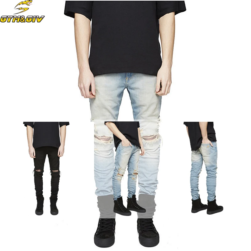 

NEWFashion Mens Ripped Slimfit Skinny Jeans Stretch Denim Distress Frayed Pencil Pants Jeans Boys Stylish Long Skinny Hole Jeans