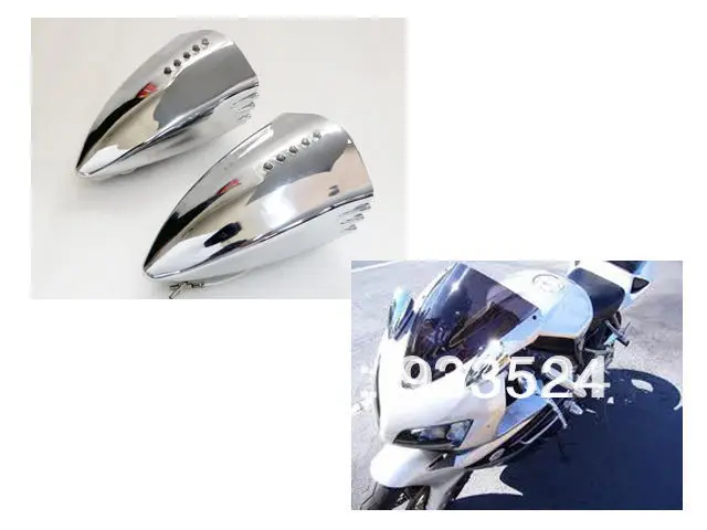 Хромированный Светодиодный поворотный сигнал для мотоцикла зеркала Honda CBR Ducati Buell