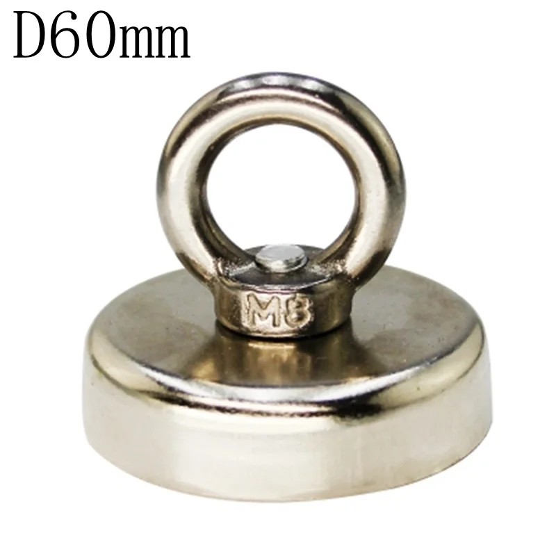 

Salvage Magnets Pot Magnets Permanent Neodymium D60 Deep Sea Salvage Fishing Hook Magnet Pulling Mounting Home Holder