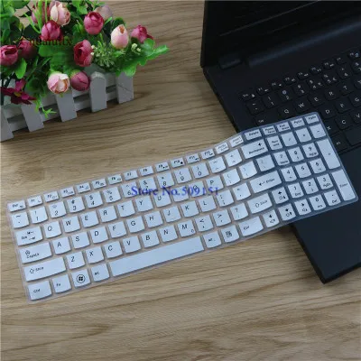 15 дюймовый силиконовый чехол для клавиатуры для lenovo Z510 570 B590 Z50 Z501 Y50 V2000 v4000 flex2 G50-80 Y50P-70 Y700 - Цвет: White