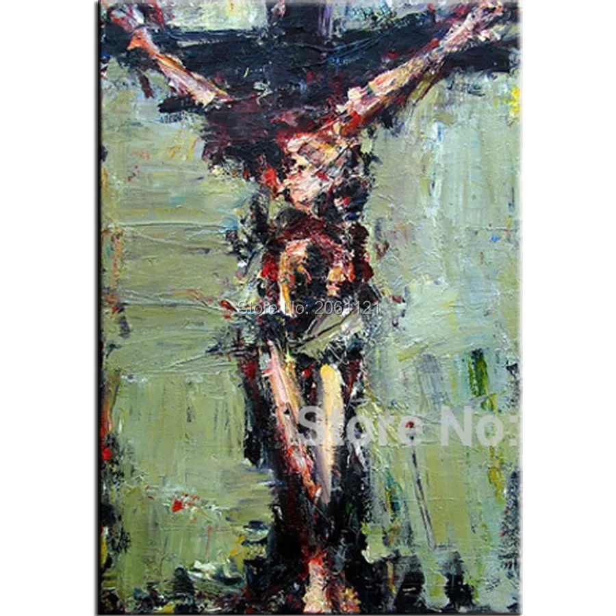 

hand painted Jesus oil painting Christ good Friday canvas wall art abstract religion canvas picture Jesus on the cross