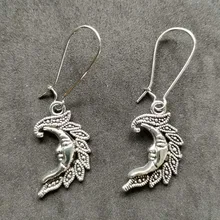 Design Drop Earrings Moon Goddess Face Dangle Earring For Women Christmas Gift Fashion Tibetan Silver Vintage Jewelry Party Gift Design Drop Earrings Moon Goddess Face Dangle Earring For Women Christmas Gift Fashion Tibetan Silver Vintage Jewelry Party Gift