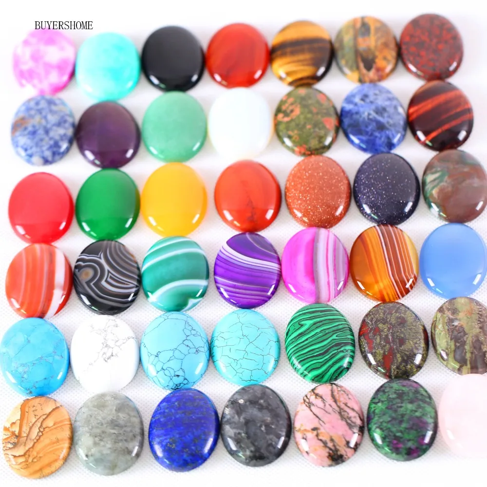 

30x40MM Cabochon Oval Natural Stone Beads Lapis Tiger's eye Onyx White Howlite Green Aventurine Rhodonite Carnelian CAB 1Pcs