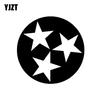 

YJZT 13CM*13CM Fashion Tennessee Flag Car Sticker Decal Black/Silver Vinyl Accessories C11-1292