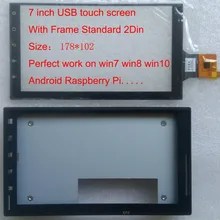 7 дюймов USB емкостный сенсорный экран с рамкой для CARPC win7 win8 win10 Android liunux Raspberry Pi 5 палец сенсорный экран