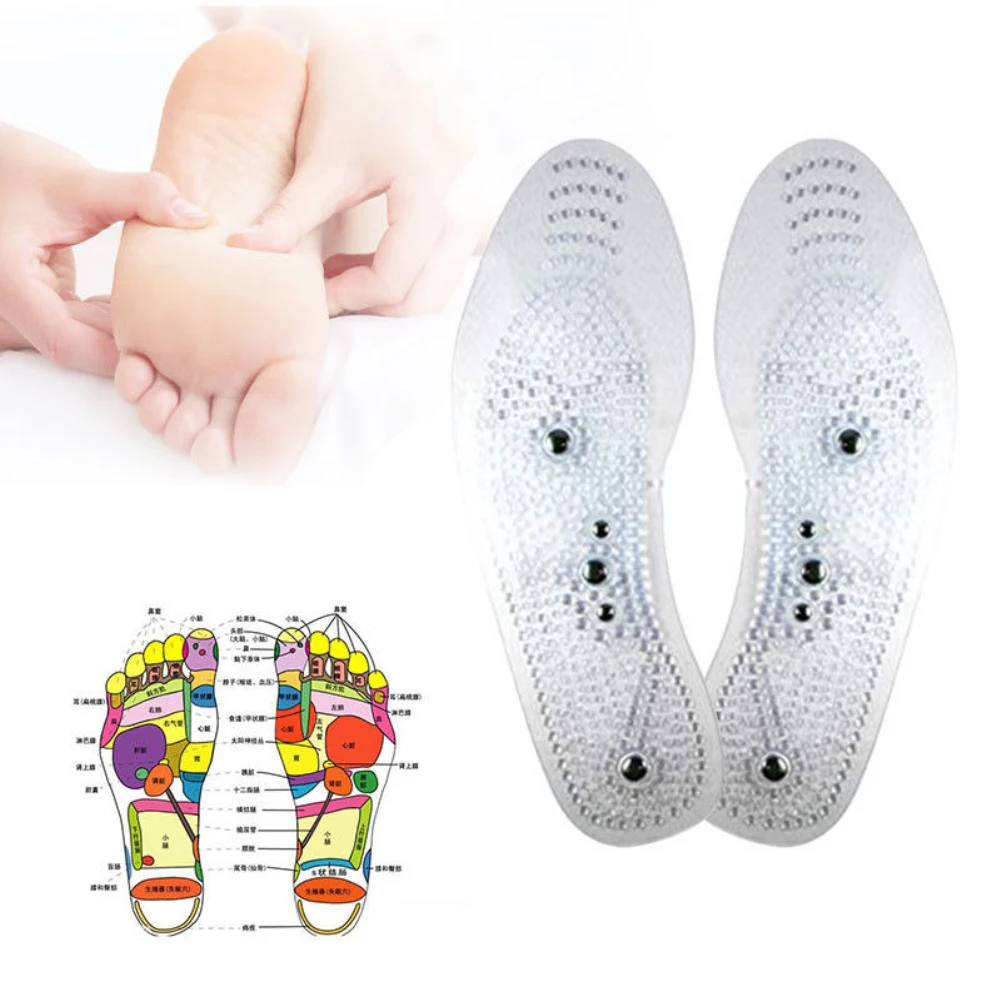 2pcs/Pair Foot Massager Slimming Insoles Magnetic Therapy Foot Massage Pads Health Slimming Pain Acupuncture Insoles Shoe Mat
