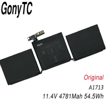 Original 54.5Wh 11.4V A1713 Battery For Apple Macbook Pro 13″ Inch A1708 MLL42CH/A MLUQ2CH/A 020-00946 Series Laptop 4781mAh