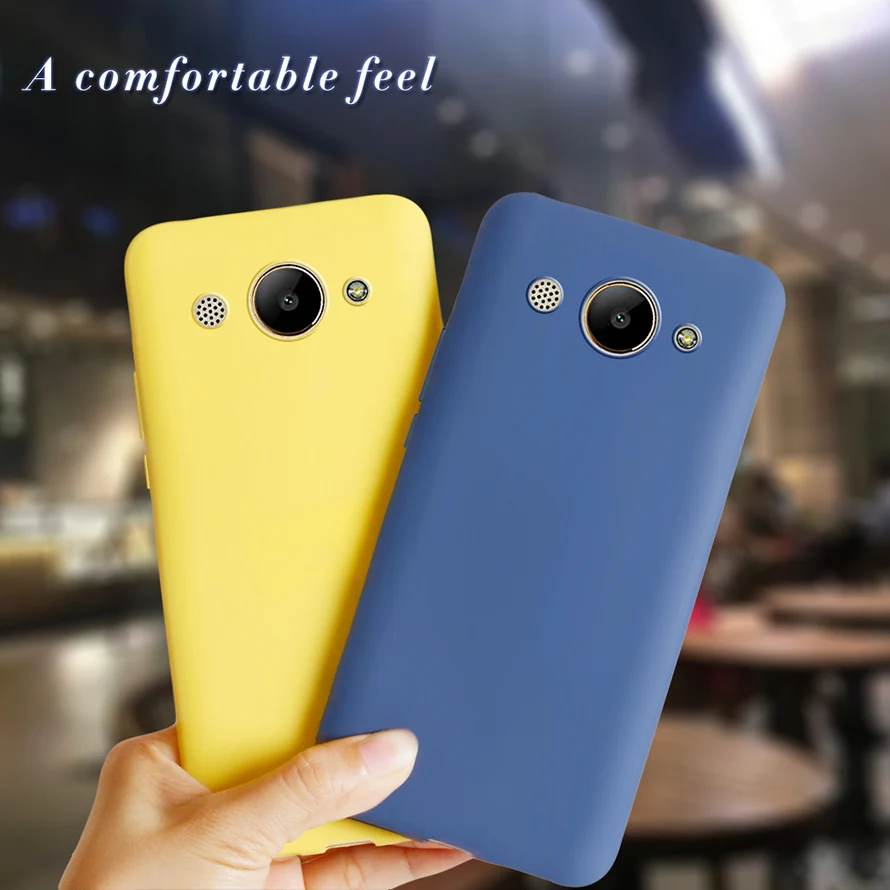 

Cute Housing Case For Funda Huawei Y3 2017 3D Matte Candy Color Silicone soft Cases For Huawei Y3 2017 CRO-L22 CRO-U00 Y3 Huawei