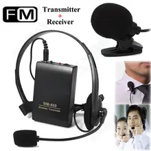 Free shipping!Wireless FM Transmitter Receiver Lapel Clip Headset Mini Microphone Mic System