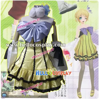 

Vocaloid 2 Cosplay Project DIVA 2nd Kagamine Rin Costume Cheerful Candy Version H008