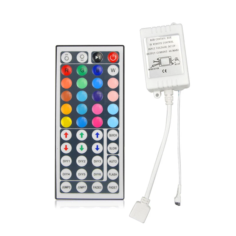 24/44 кнопочный светильник с дистанционным управлением 2835 Led RGB, 5 м/рулон, 60 светодиодов/м, декоративный светильник для гостиной, спальни, автомобиля, витрины - Испускаемый цвет: 44 Key