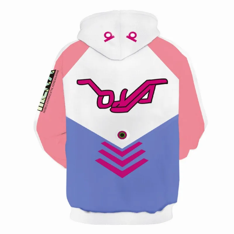 Толстовка с капюшоном OW D.VA Dva костюм для косплея 3D свитер мужчин и женщин куртка