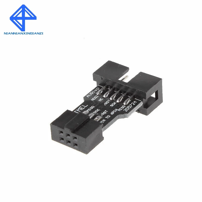 

10 Pin to 6 Pin Adapter Board for AVRISP MKII USBASP STK500 High Quality
